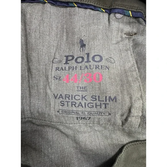 Polo Ralph Lauren Mens Varick Slim Straight Stretch Pants Olive Green 44x30 NEW - Picture 5 of 14